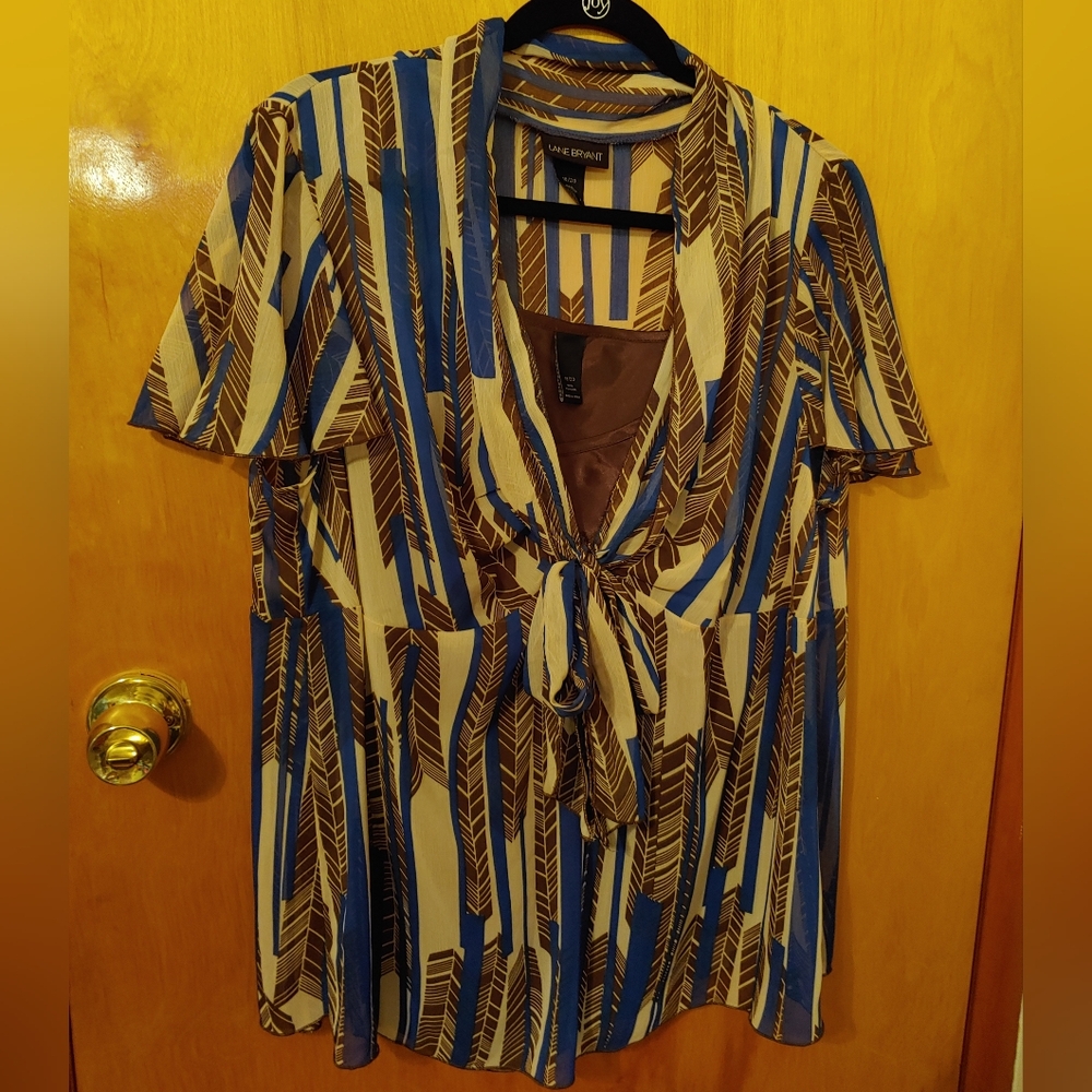 Lane Bryant patterned blouse w Cami 18/20 women's plus